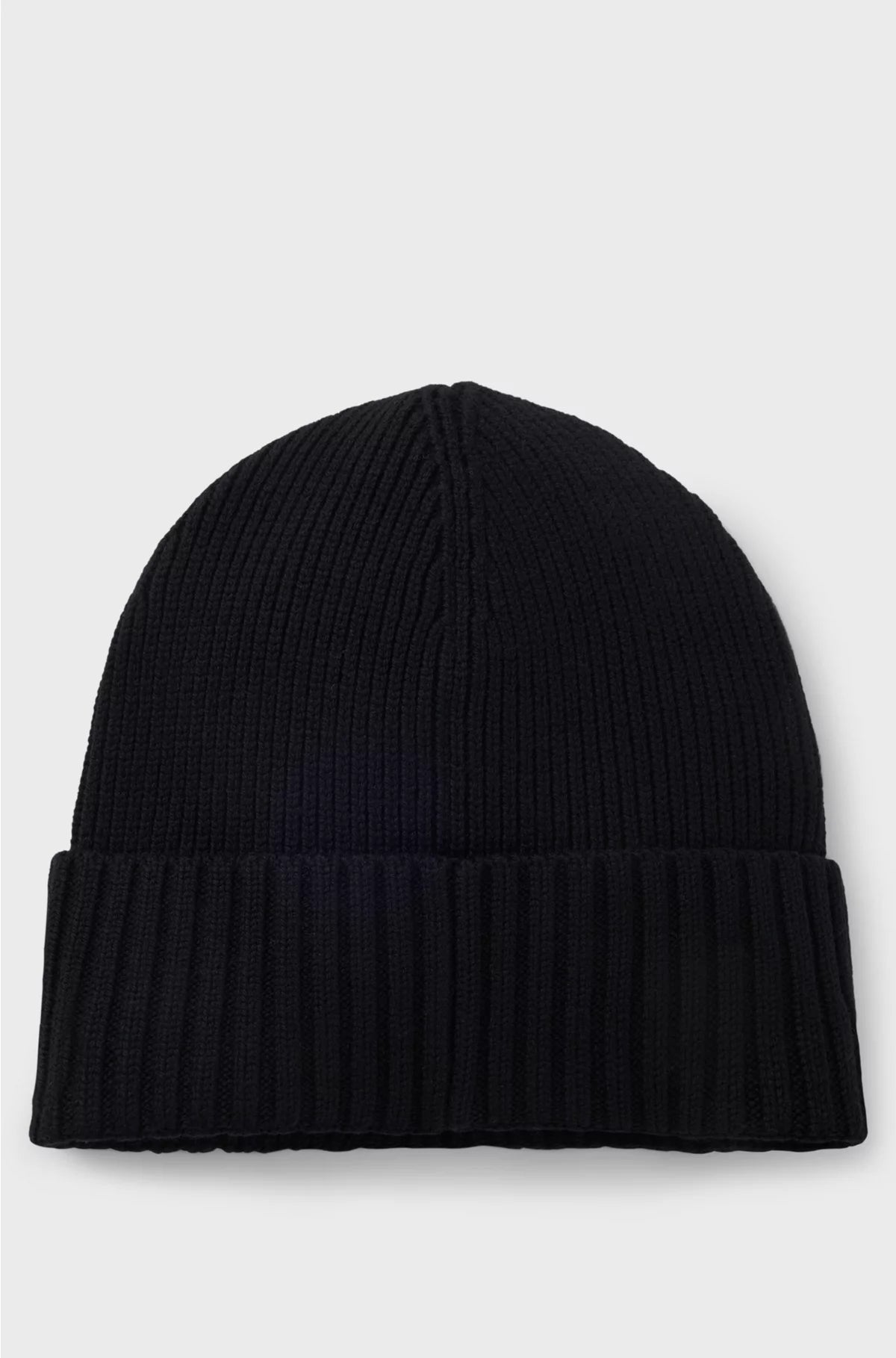 BEANIE HAT IN VIRGIN WOOL WITH LOGO PLAQUE