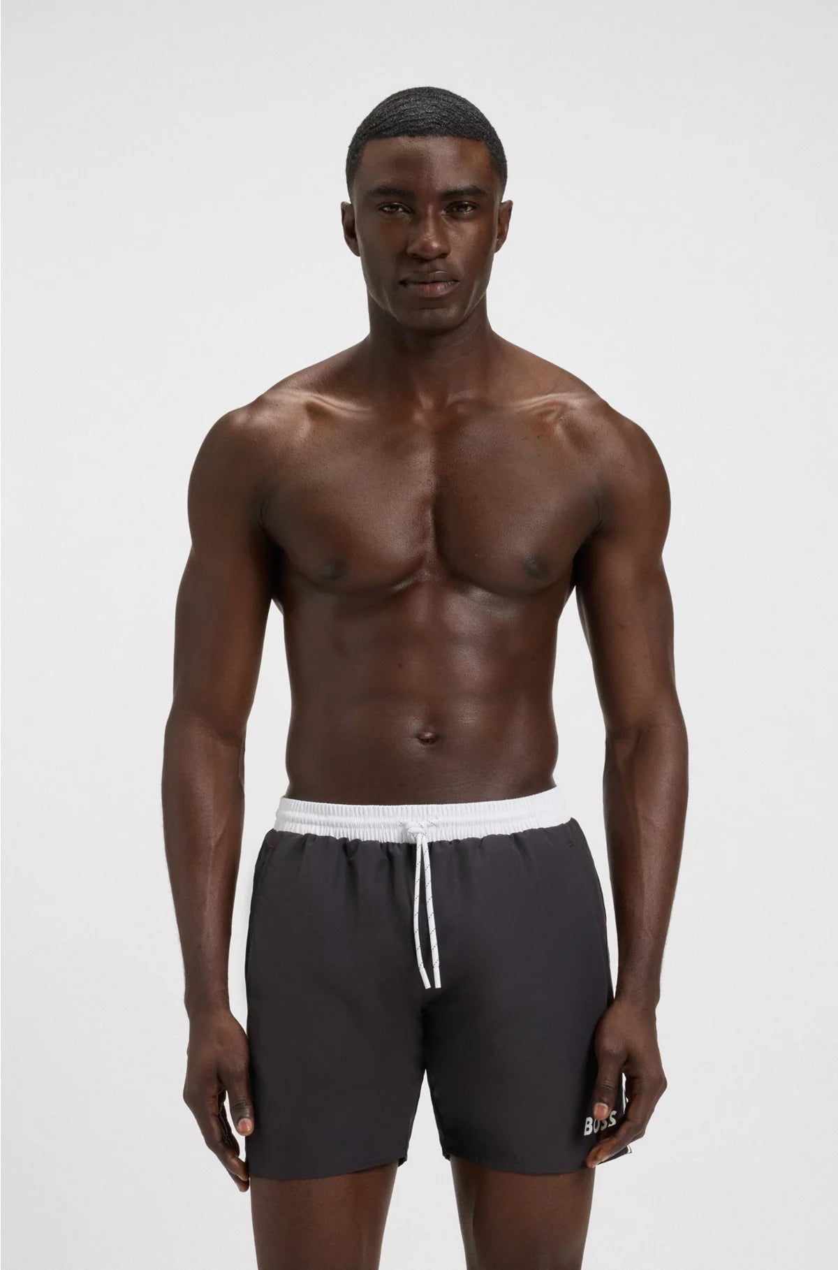 SWIM SHORTS WITH CONTRAST LOGO