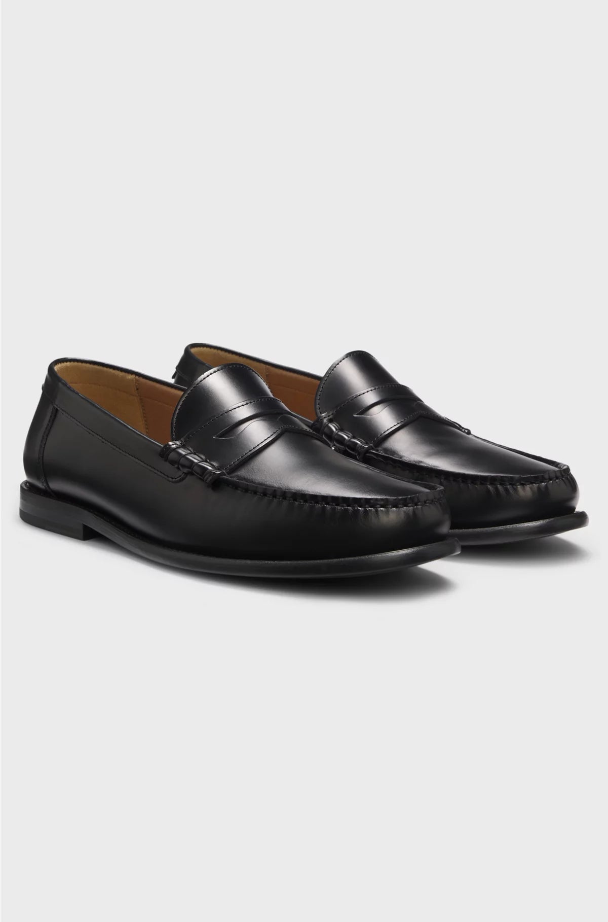 LEATHER LOAFERS WITH PENNY TRIM