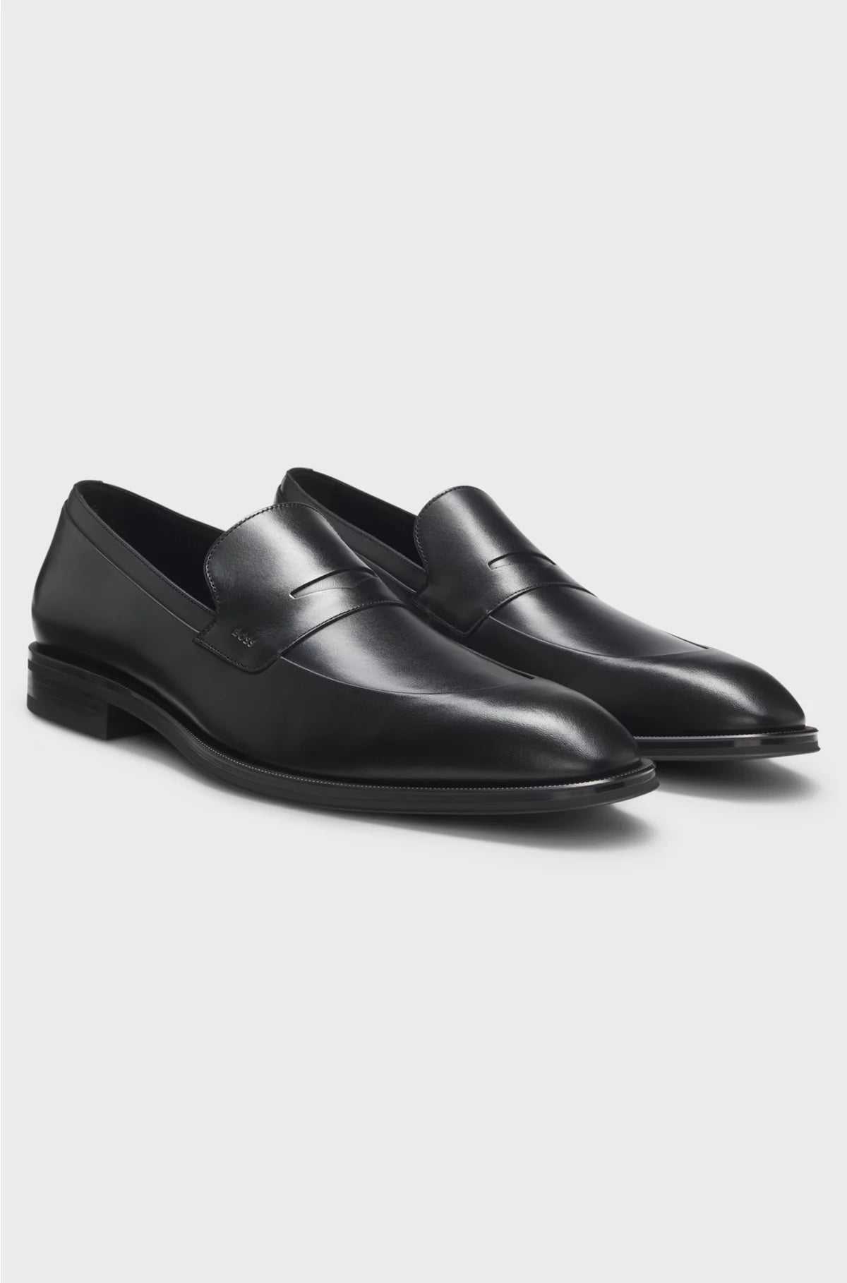 LEATHER LOAFERS WITH PENNY-STYLE TRIM